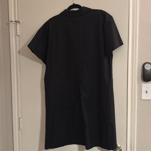 EILEEN FISHER Organic Cotton Black Shirtdress Sz L | Minimalist Queen Energy - Picture 3 of 5